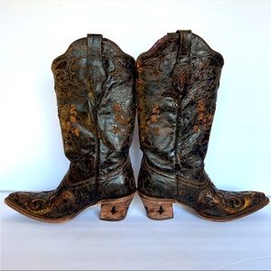 Cuadra Cowgirl Womens Boots Cowhide and Python Leather size 7